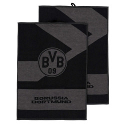 Borussia Dortmund Geschirrtuch 2er Set | Schwarz-Grau | Tuch | BVB 09
