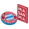 FC Bayern München Magnet 2er Set - Mia San Mia & Logo - Kühlschrankmagnet FCB