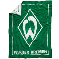 SV Werder Bremen Veloursdecke - Logo - 150 x 200 cm Decke grün-weiß Kuscheldecke