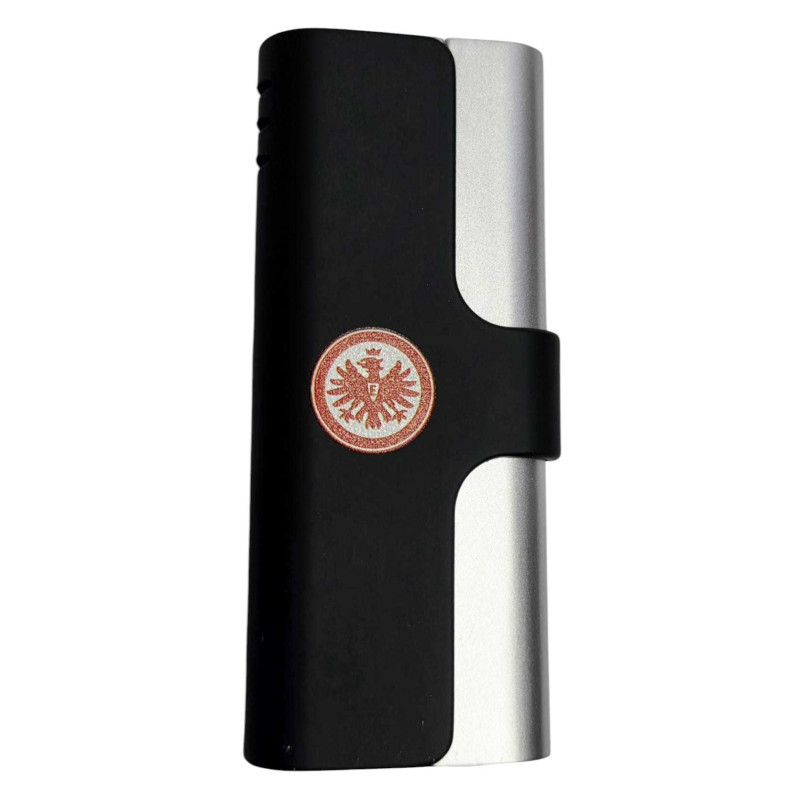Eintracht Frankfurt V-Fire Ignis Feuerzeug Piezo Metall | schwarz-silber | SGE