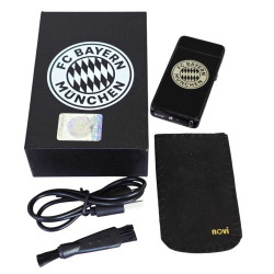 FC Bayern München USB-Feuerzeug Tycoon Arc Black | Feuerzeug mit Lichtbogen | FCB