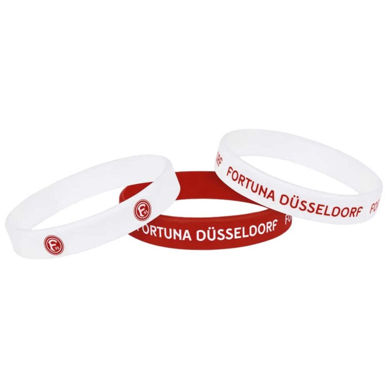 Fortuna Düsseldorf Armband 3er Set | rot weiß | Silikon | Band | F95