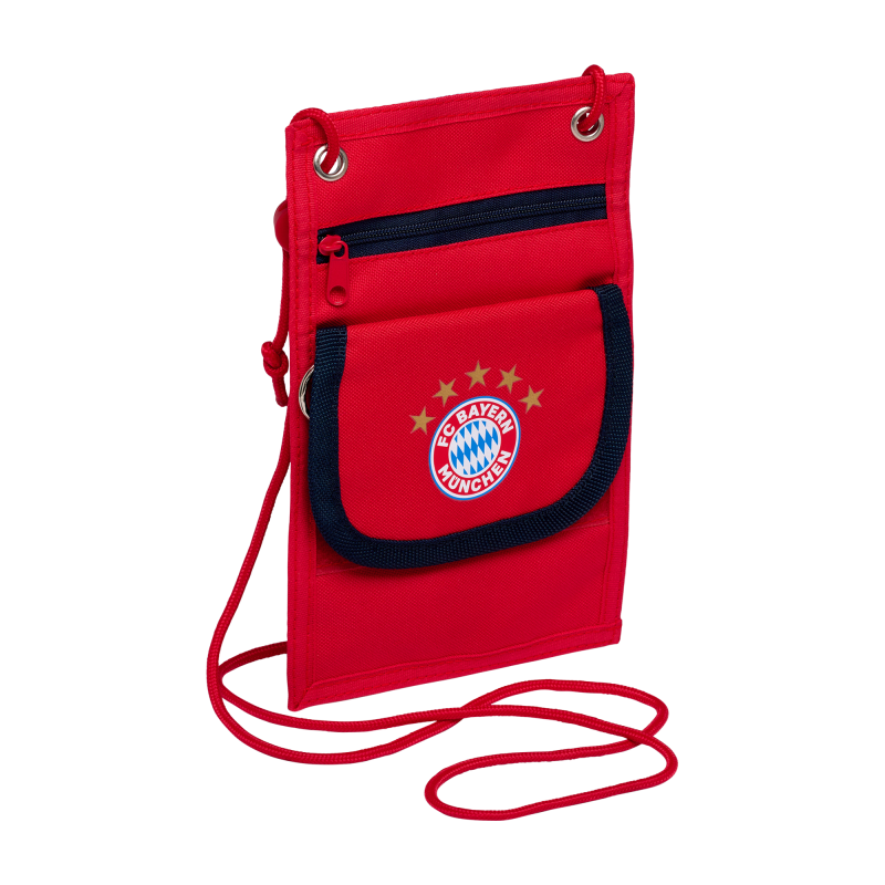 FC Bayern München Brustbeutel - 5-Sterne-Logo - Rot | Geldbeutel zum Umhängen FCB