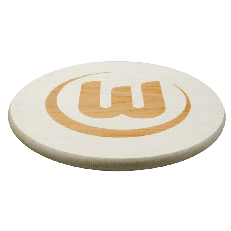 VfL Wolfsburg Brotzeitbrettchen - Logo - rund | Holz | Brettchen | Frühstücksbrett