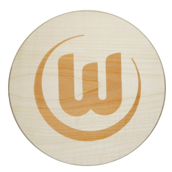 VfL Wolfsburg Brotzeitbrettchen - Logo - rund | Holz | Brettchen | Frühstücksbrett