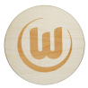 VfL Wolfsburg Brotzeitbrettchen - Logo - rund | Holz | Brettchen | Frühstücksbrett