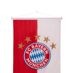 FC Bayern München Bannerfahne - Logo - 300 x 120 cm | XXL Fahne | Hochformat FCB