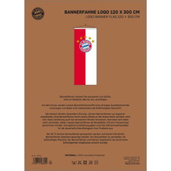 FC Bayern München Bannerfahne - Logo - 300 x 120 cm | XXL Fahne | Hochformat FCB