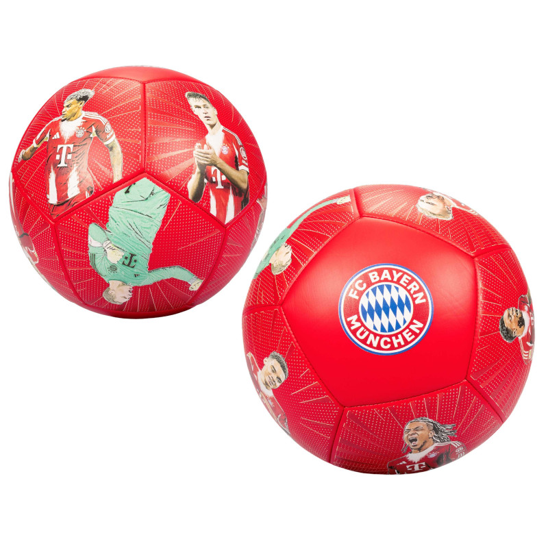 FC Bayern München Fußball - Player - Rot | Ball mit Spielerabbildungen  Gr. 5 | FCB