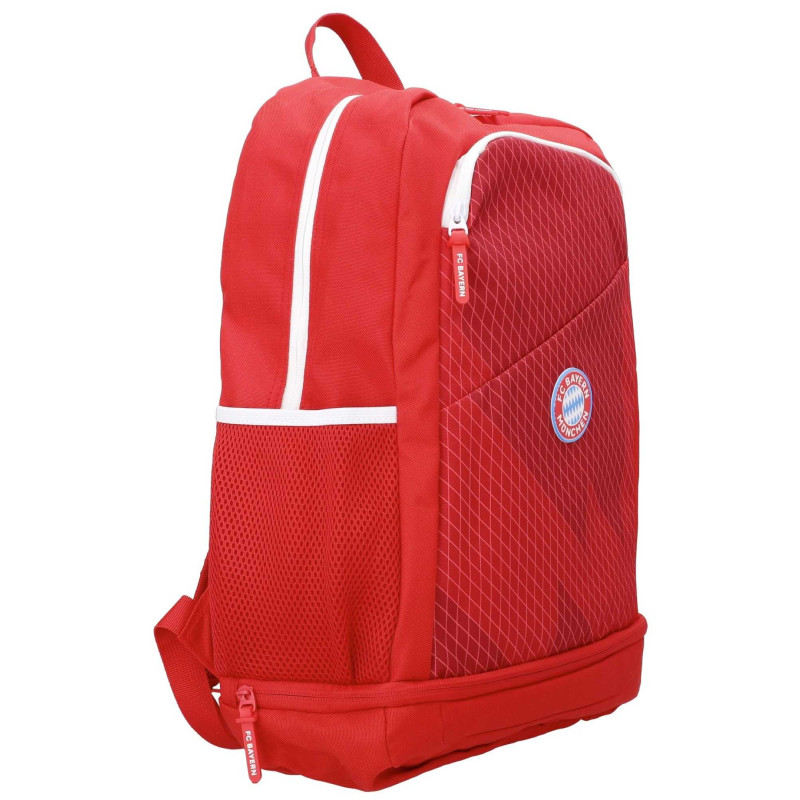 FC Bayern München Schulrucksack - Logo Badge Rubber - Rot | Rucksack FCB