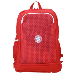 FC Bayern München Schulrucksack - Logo Badge Rubber - Rot | Rucksack FCB