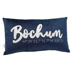 VfL Bochum 1848 Kissen - Koordinaten - 45 x 26 cm | Kuschelkissen | Dekokissen