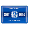 FC Schalke 04 Metallschild - Hier wohnt ein Schalker - blau | Blechschild | Schild | S04