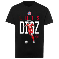 FC Bayern München Kinder T-Shirt -  Luis Diaz - schwarz | Shirt | FCB - Gr. 128 bis 164