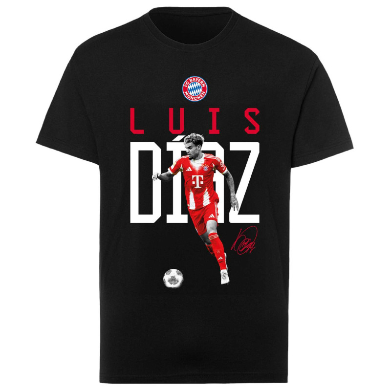 FC Bayern München Kinder T-Shirt -  Luis Diaz - schwarz | Shirt | FCB - Gr. 128 bis 164