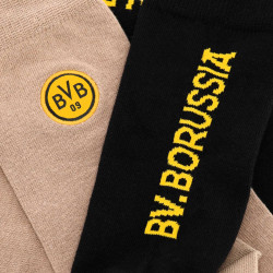 Borussia Dortmund Socken - Rote Erde - 2er Set | schwarz/beige | BVB 09