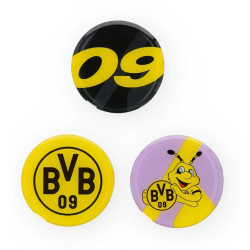 Borussia Dortmund Magnete 3er Set | rund | Kühlschrankmagnet | Magnet | BVB 09