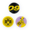 Borussia Dortmund Magnete 3er Set | rund | Kühlschrankmagnet | Magnet | BVB 09