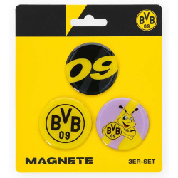 Borussia Dortmund Magnete 3er Set | rund | Kühlschrankmagnet | Magnet | BVB 09