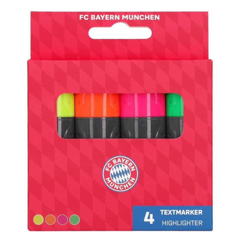 FC Bayern München Textmarker 4er-Set | Markierstift | FCB