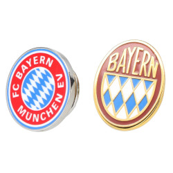 FC Bayern München Pin 2er Set - Retro Logo - Anstecker Emblem Button FCB