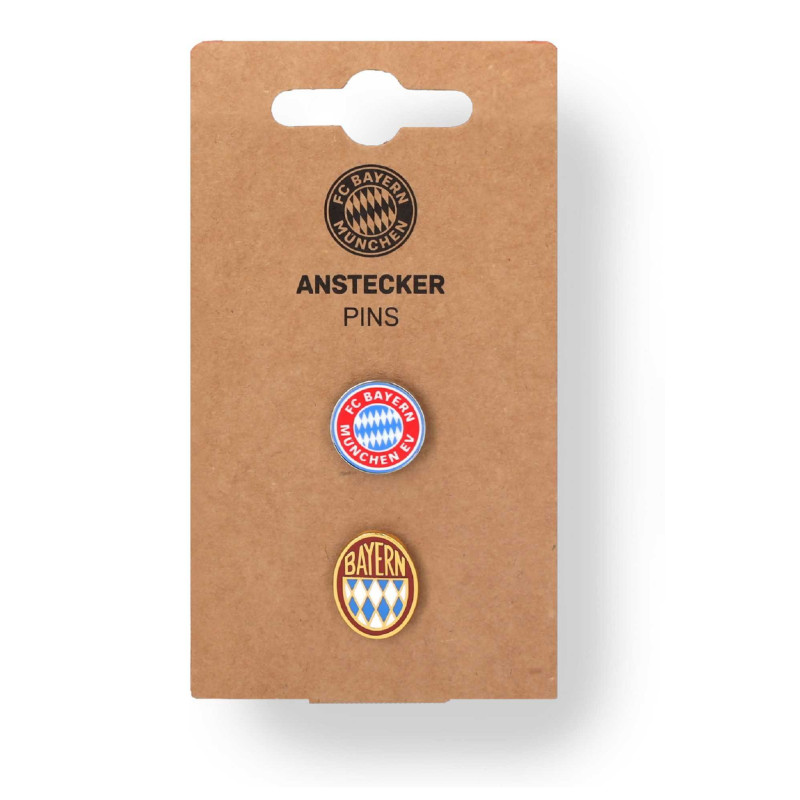 FC Bayern München Pin 2er Set - Retro Logo - Anstecker Emblem Button FCB