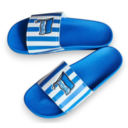Hertha BSC Berlin Badeschuhe - Logo - blau-weiß gestreift | Badelatschen | Badeschlappen | HBSCB - Gr. 37 bis 47