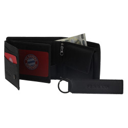 FC Bayern München Geschenk-Set Leder 2-teilig Geldbörse + Schlüsselanhänger FCB
