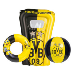 Borussia Dortmund Strandset 3-teilig Luftmatratze, Schwimmring und Wasserball BVB 09