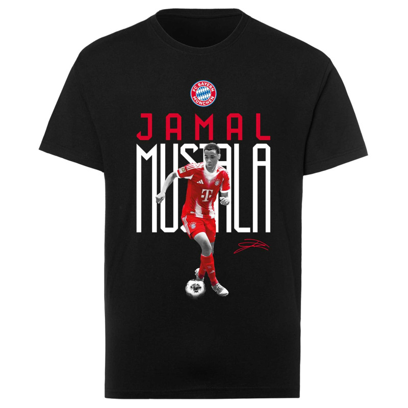 FC Bayern München Kinder T-Shirt -  Jamal Musiala - schwarz | Shirt | FCB - Gr. 128 bis 164