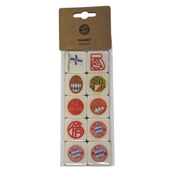 FC Bayern München 10er Set Magnet - Logohistorie  - Kühlschrankmagnet FCB