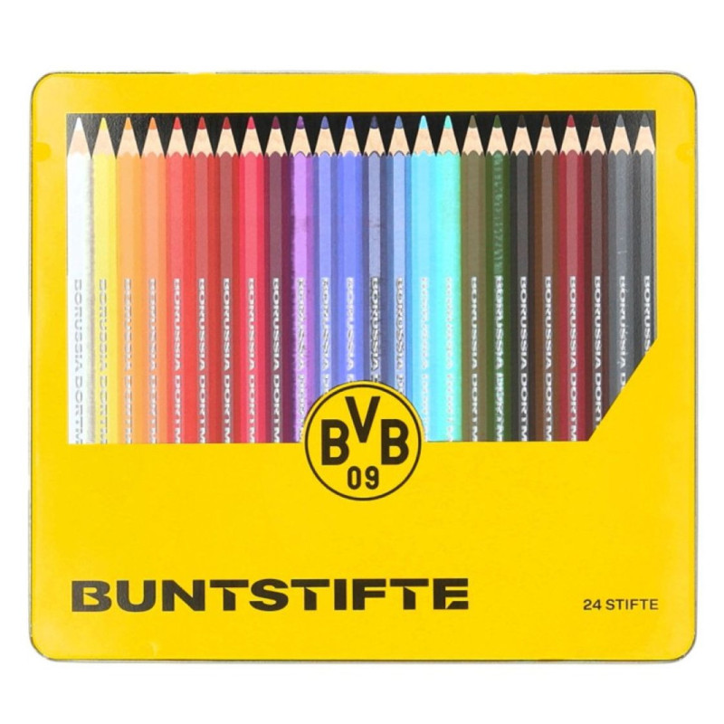 Borussia Dortmund 24 Buntstifte in Metalldose BVB 09