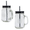 Eintracht Frankfurt 2er Set Henkelglas | Outdoor Trinkglas | Glas mit Deckel | SGE