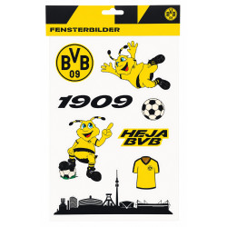Borussia Dortmund Fensterbilder | Fensterdekor | 17 Einzel-Sticker | BVB 09