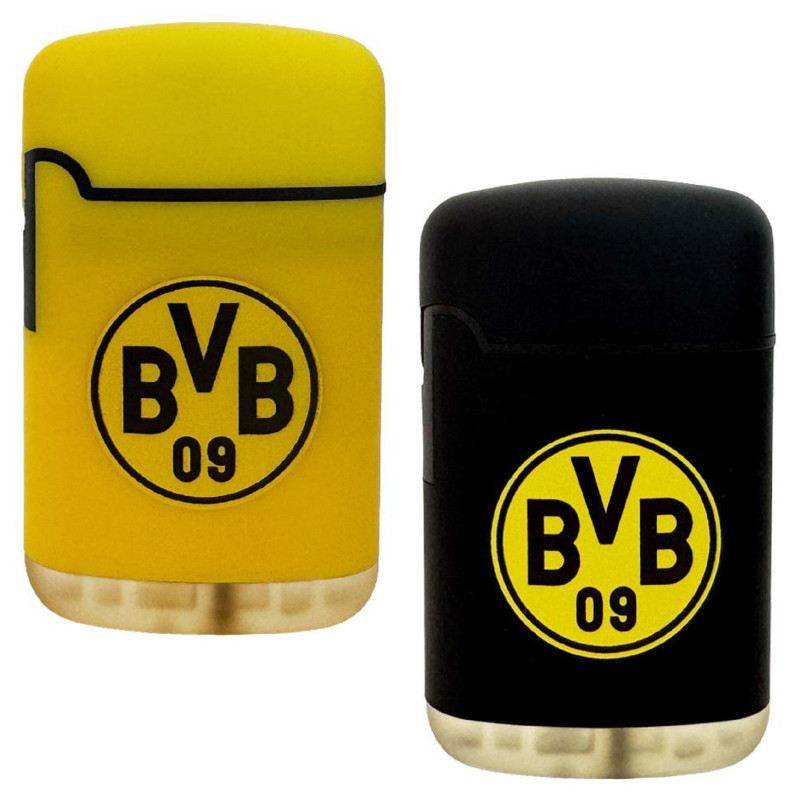 Borussia Dortmund 2er Set Rubber Feuerzeug Logo gelb + schwarz | Easy Torch | BVB 09
