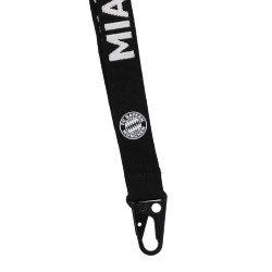 FC Bayern München Schlüsselband mit großem Karabiner | Schwarz | Lanyard | Keylace | FCB