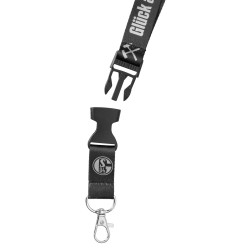 FC Schalke 04 Schlüsselband - Glück auf! - schwarz  | mit abnehmbarem Schlüsselanhänger | Lanyard | S04