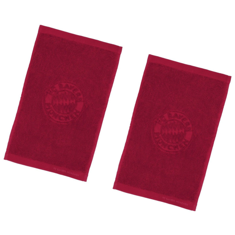 FC Bayern München Gästehandtuch 2er Set | Bordaux | Handtuch | FCB