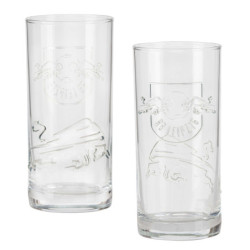 RB Leipzig Trinkglas - Relief - 2er-Set | Wasserglas | Glas | Longdrinkglas | RBL