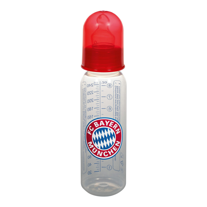 FC Bayern München Babyflasche Logo, Babytrinkflasche, Nuckelflasche, Flasche FCB