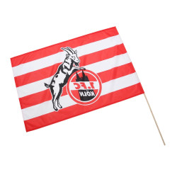 1. FC Köln Stockfahne - Ringel - 90 x 60 cm | Schwenkfahne | Fahne | Flagge