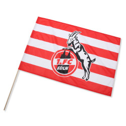 1. FC Köln Stockfahne - Ringel - 90 x 60 cm | Schwenkfahne | Fahne | Flagge