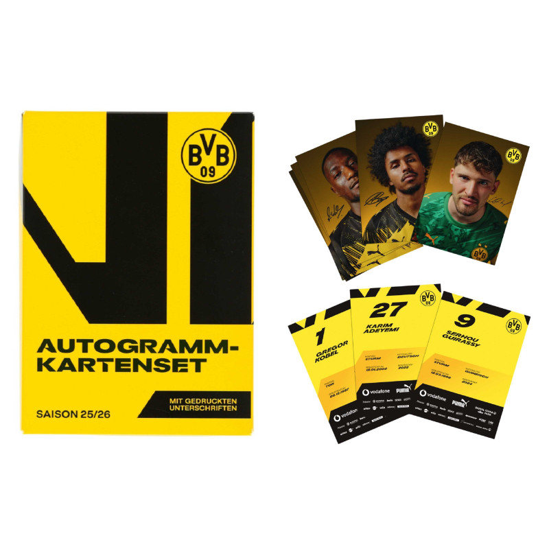 Borussia Dortmund Autogrammkarten Team 2025/26 | signiert | Sammelkarten | Autographs card | BVB 09