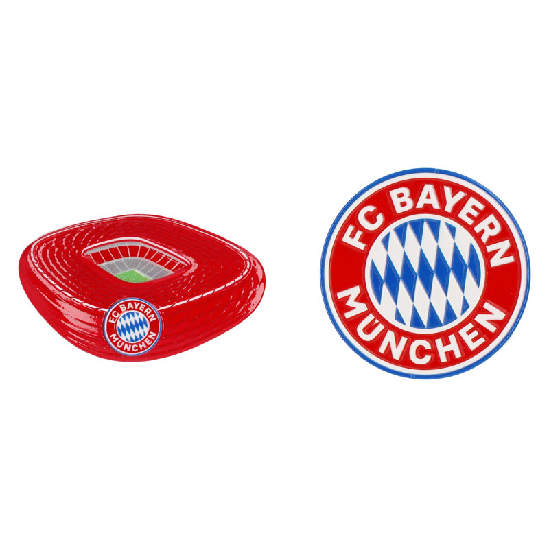 FC Bayern München Magnet 2er Set - Logo & Arena - Kühlschrankmagnet FCB