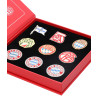 FC Bayern München Pin Box Logohistorie 9er Set in hochwertiger Geschenkbox | Anstecker | FCB