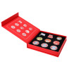 FC Bayern München Pin Box Logohistorie 9er Set in hochwertiger Geschenkbox | Anstecker | FCB