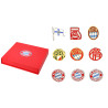 FC Bayern München Pin Box Logohistorie 9er Set in hochwertiger Geschenkbox | Anstecker | FCB