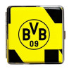 Borussia Dortmund Set Zigarettenetui + Feuerzeug Rubber gelb | Metall Etui flach BVB 09