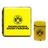 Borussia Dortmund Set Zigarettenetui Gelb + Feuerzeug Rubber gelb | Metall Etui flach BVB 09