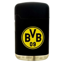 Borussia Dortmund Set Zigarettenetui Schwarz + Feuerzeug Rubber schwarz | Metall Etui flach BVB 09